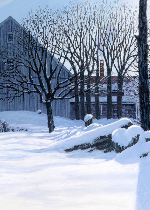 Winter, Giclee, Farm, Snow, painting 