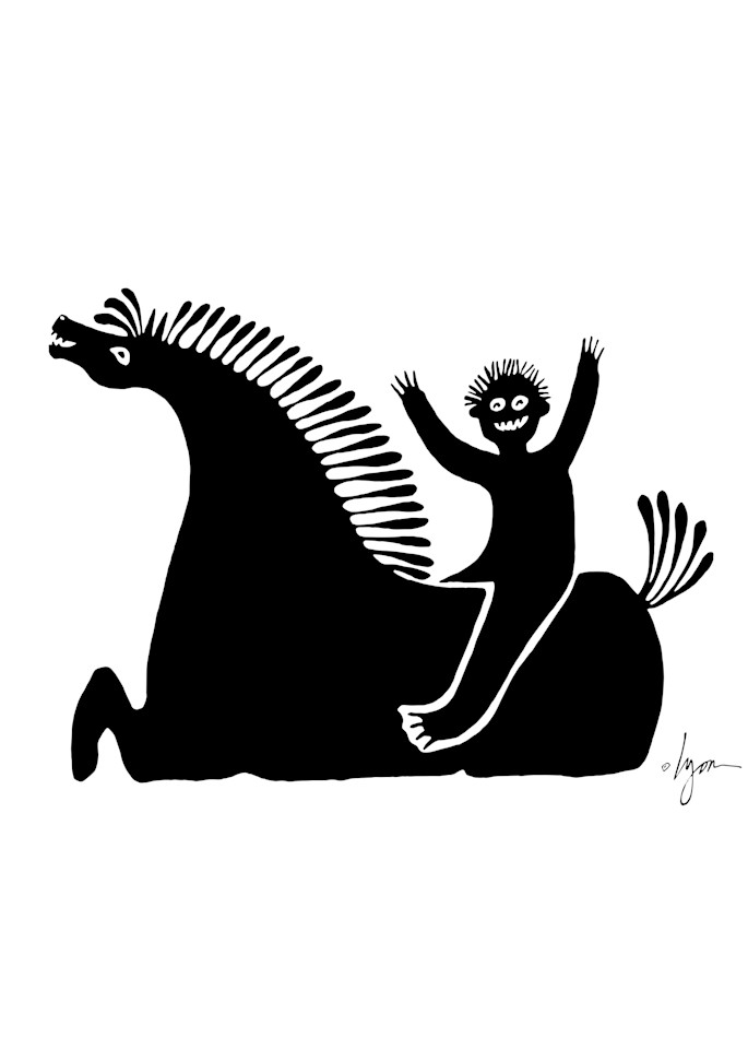 RIDER, black and white prints, man on horse, ink on paper, Angela Treat Lyon