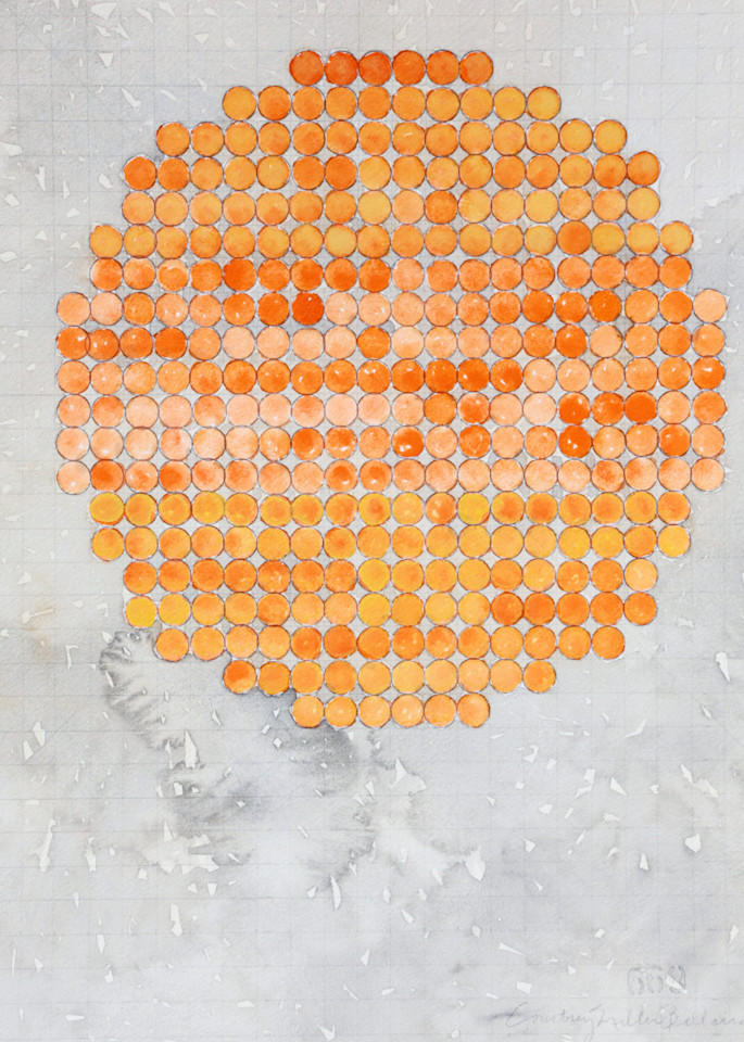 Circle Circle, Orange, Three Parts Art | Courtney Miller Bellairs Artist