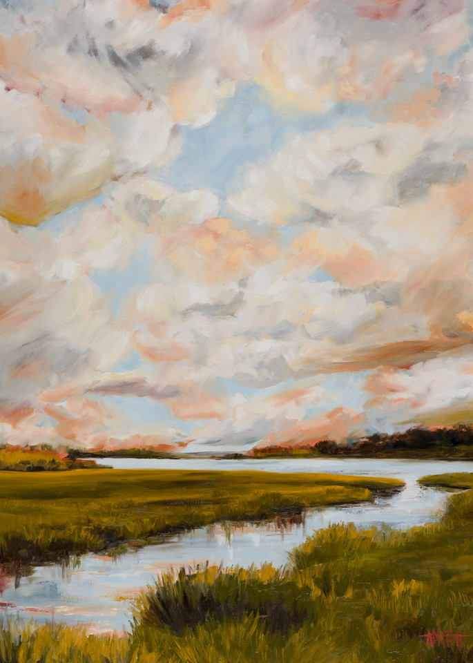 Giclee Print Clouds over the Marsh by April Moffatt
