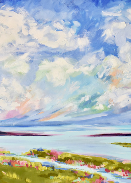 Big Spring Clouds over the Salt Marsh Painting