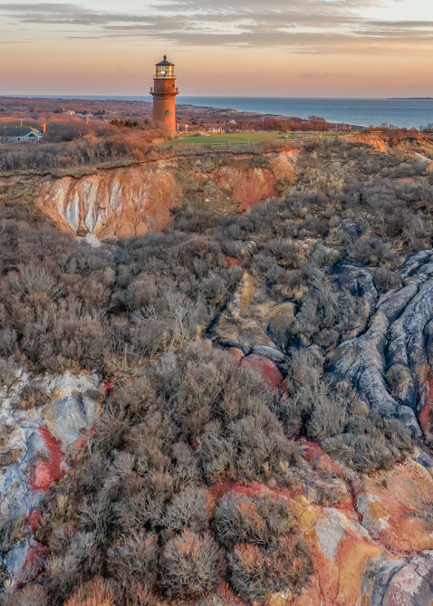 Gay Head Cliffs Sunset Drone Art | Michael Blanchard Inspirational Photography - Crossroads Gallery