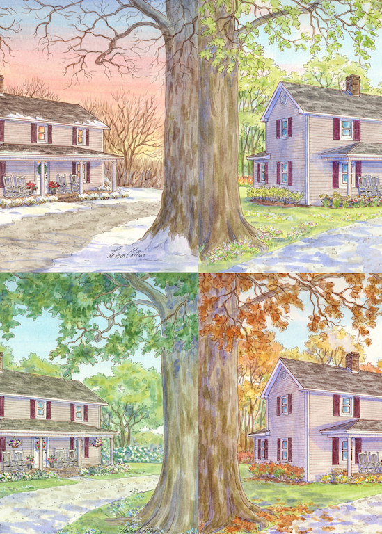 A Century Of Four Seasons Farmhouse Collage Art | Leisa Collins Art