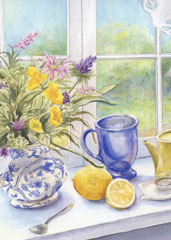 Morning Tea With Lemon Still Life Art | Leisa Collins Art