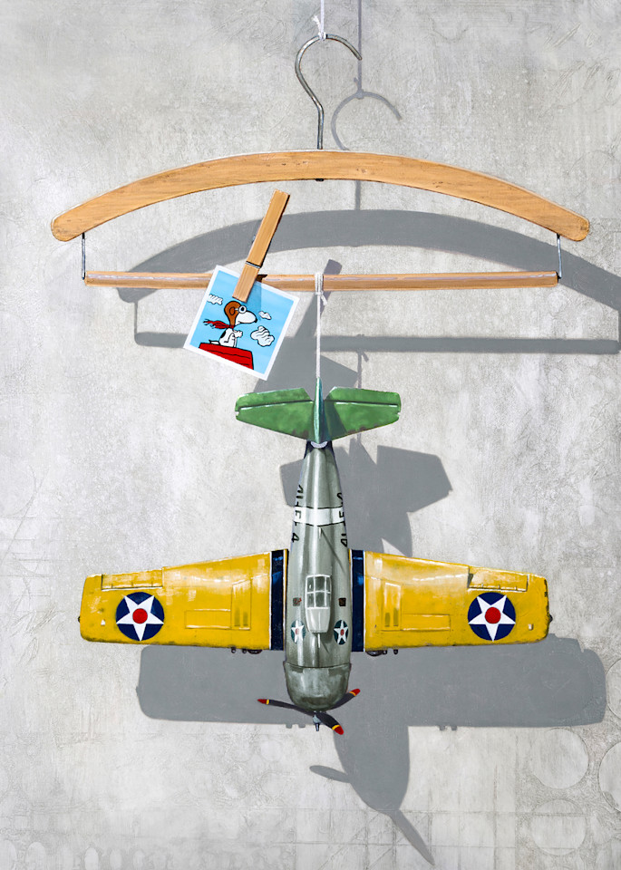 Airplane Hanger | Giclee | Toy airplane | Visual pun |Snoopy | Pilot
