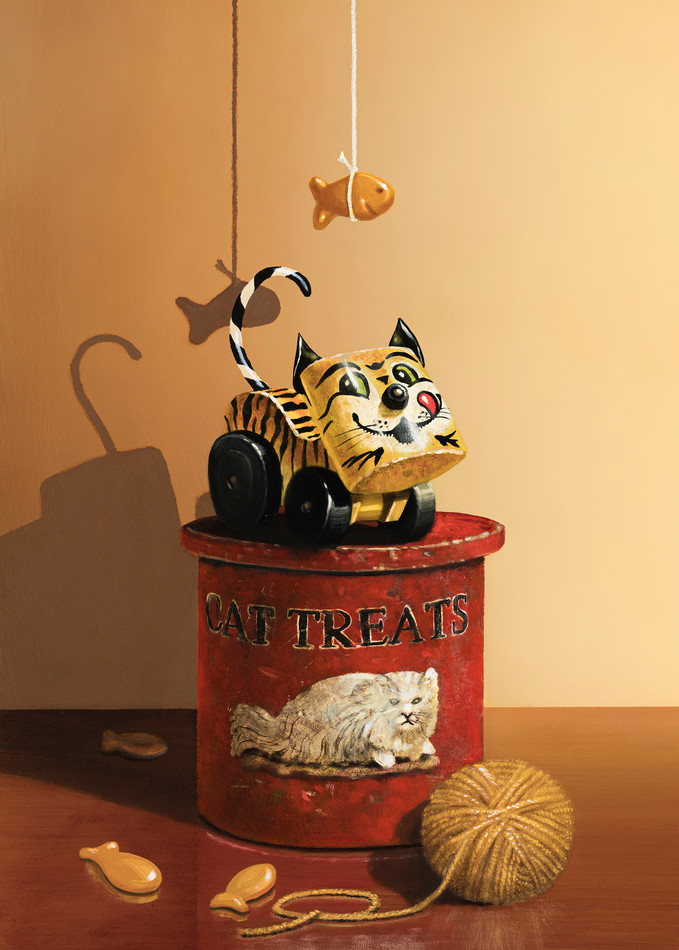 Treat Tin | Oil painting | Richard Hall | Cat treat tin | Tawny Tiger