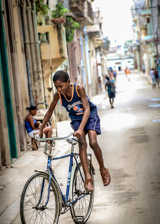 Cuban Boy On Bike  Photography Art | Wendy Humble Photography