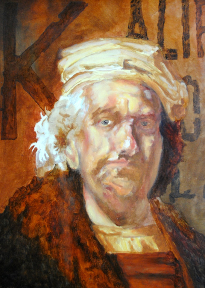 Rembrandt Portrait With Peruvian Political Propaganda Art | TRand Art Studio & Gallery