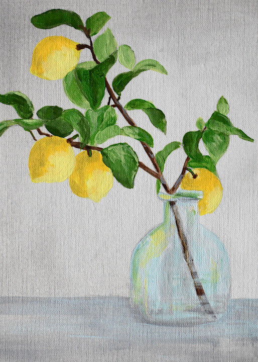 Giclee Art Print -Lemon Branches in a Vase II - by April Moffatt