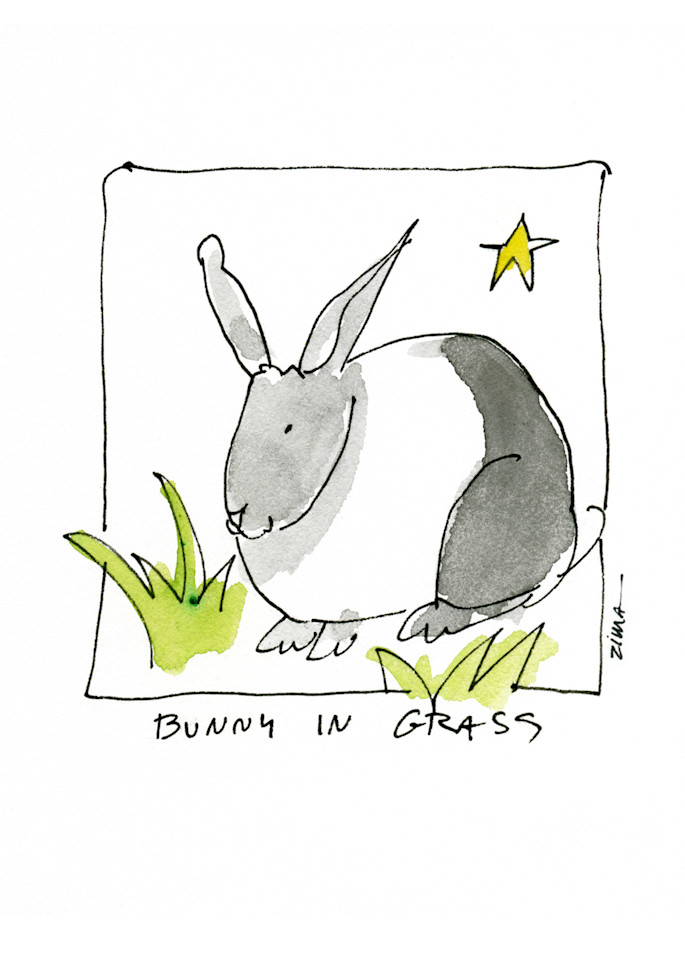 Black and White Bunny-greeting card