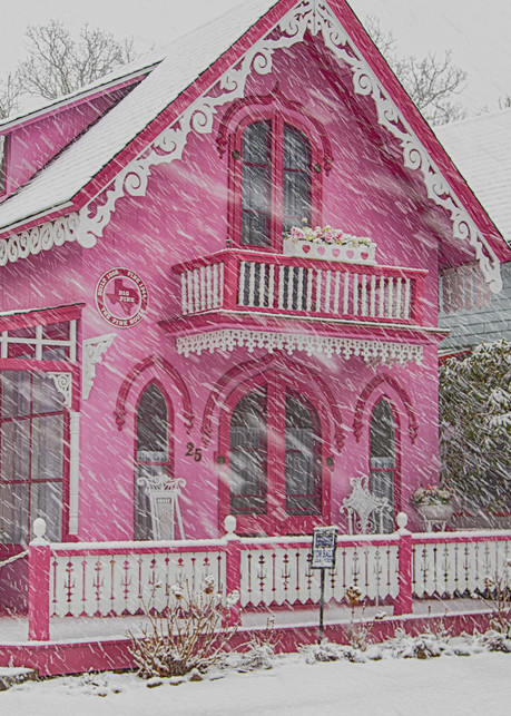 Pink House Snow Art | Michael Blanchard Inspirational Photography 