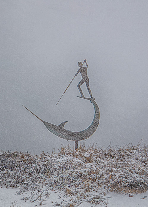 Sword Fisherman Snow Art | Michael Blanchard Inspirational Photography - Crossroads Gallery