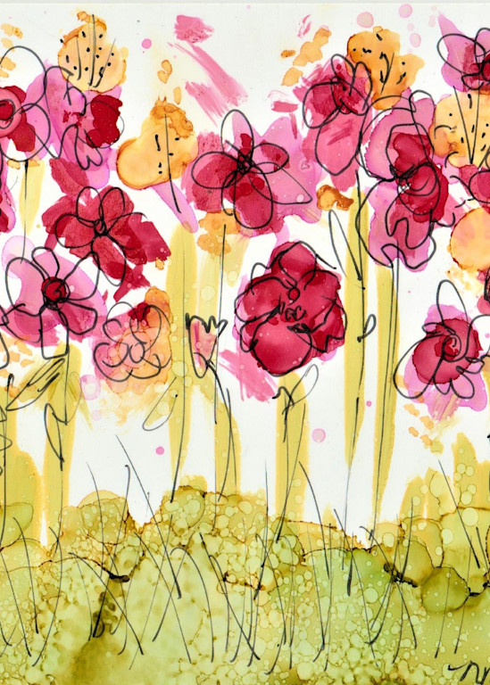 Field Of Flowers Art | artdetrois