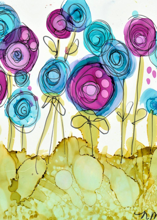 Field Of Blue And Purple Flowers Art | artdetrois