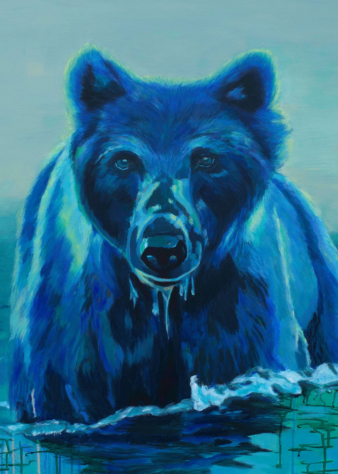 animal, bear,blue,painting,gabrielaortiz,water