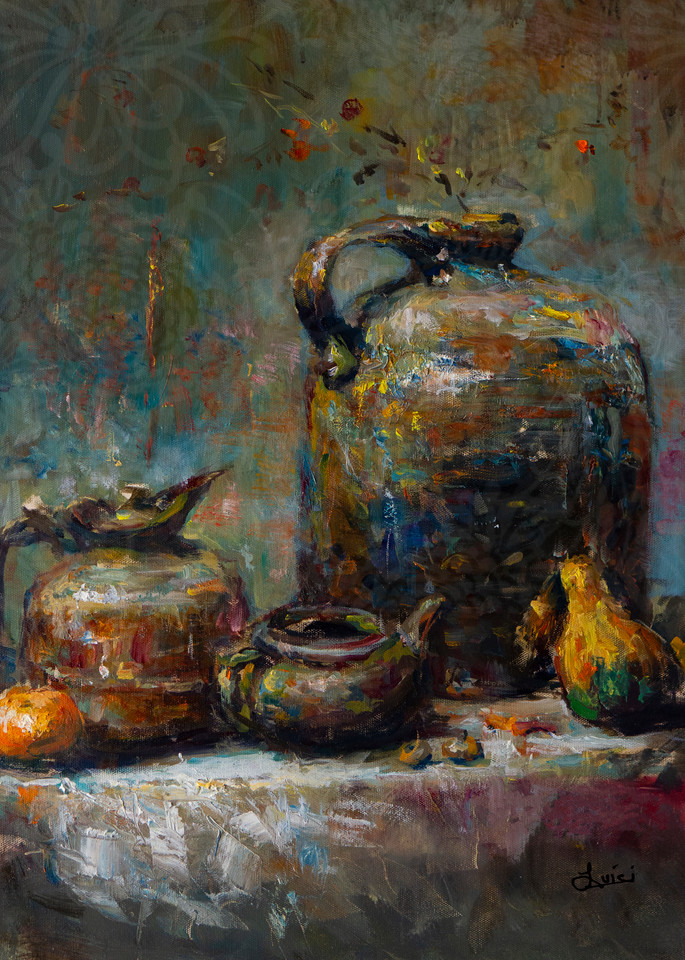 Fall Painting With Jug A Goard Art | Luisi Fine Art/Light On Color