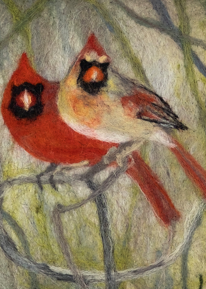 cardinals, pair, print