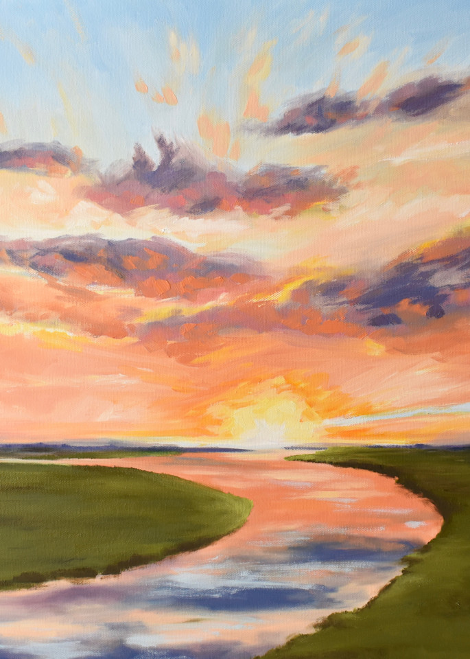 Giclee Print Good Morning Sunrise over the Marsh by April Moffatt
