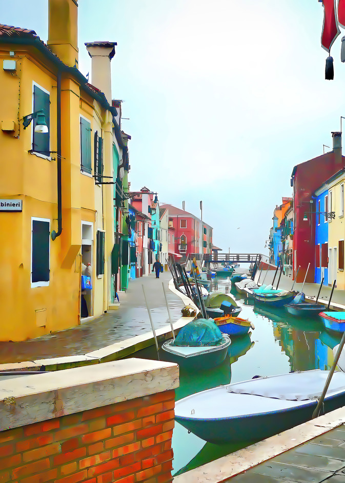 Travel Photo Prints: Boats on a canal in Burano, Italy/Jim Grossman Photos