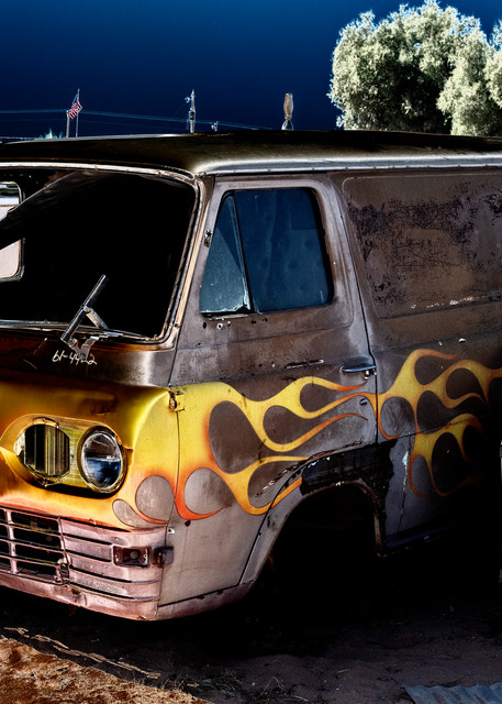 Junkyard Flaming '61 Ford Van Az Photography Art | Pacific Coast Photo