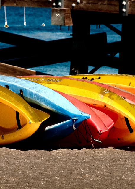 Beached Kayaks Photography Art | Pacific Coast Photo