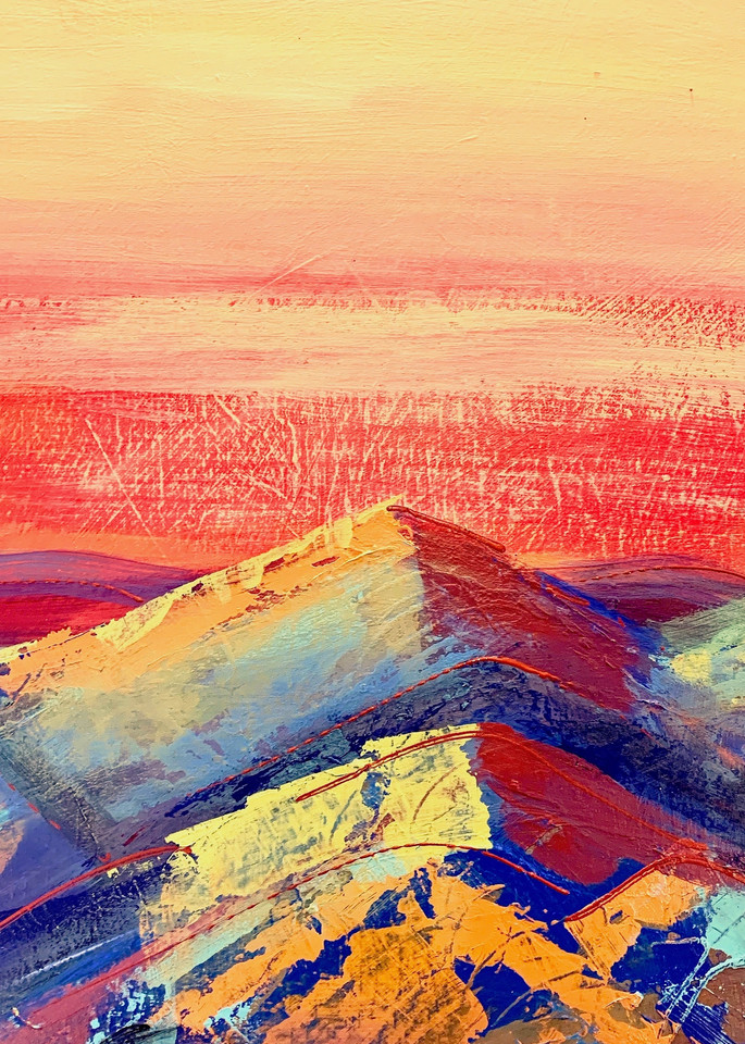 Sunset Mountains Art | L BaLoMbiNi / red paint studio