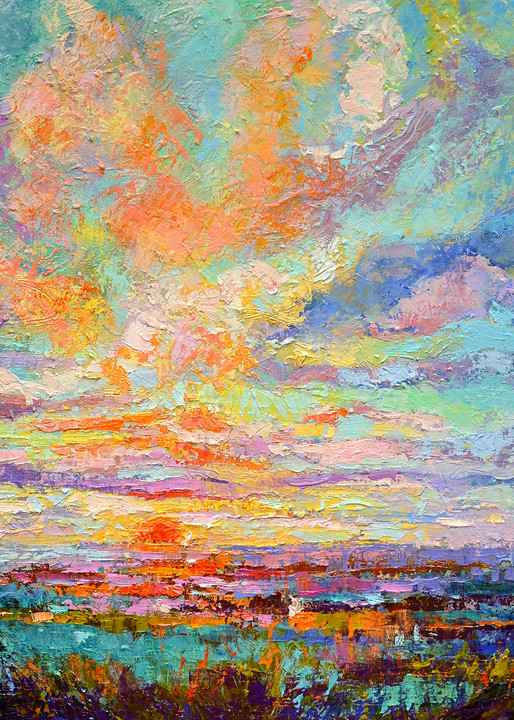 Oversize Large Sunset Painting, Blessed Eve by Dorothy Fagan