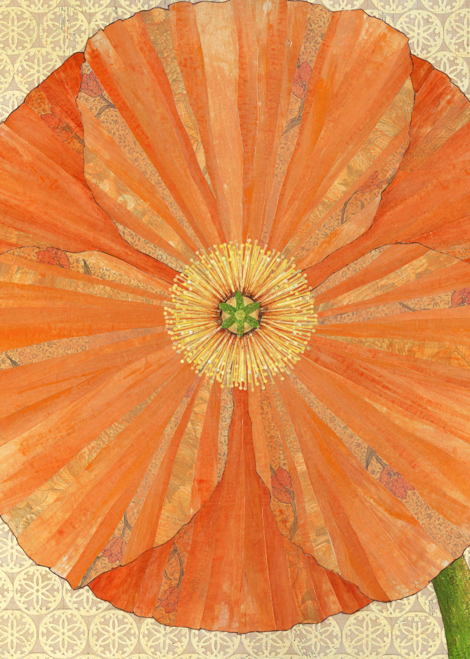 California Poppy  Art | Karen Sikie Paper Mosaic Studio
