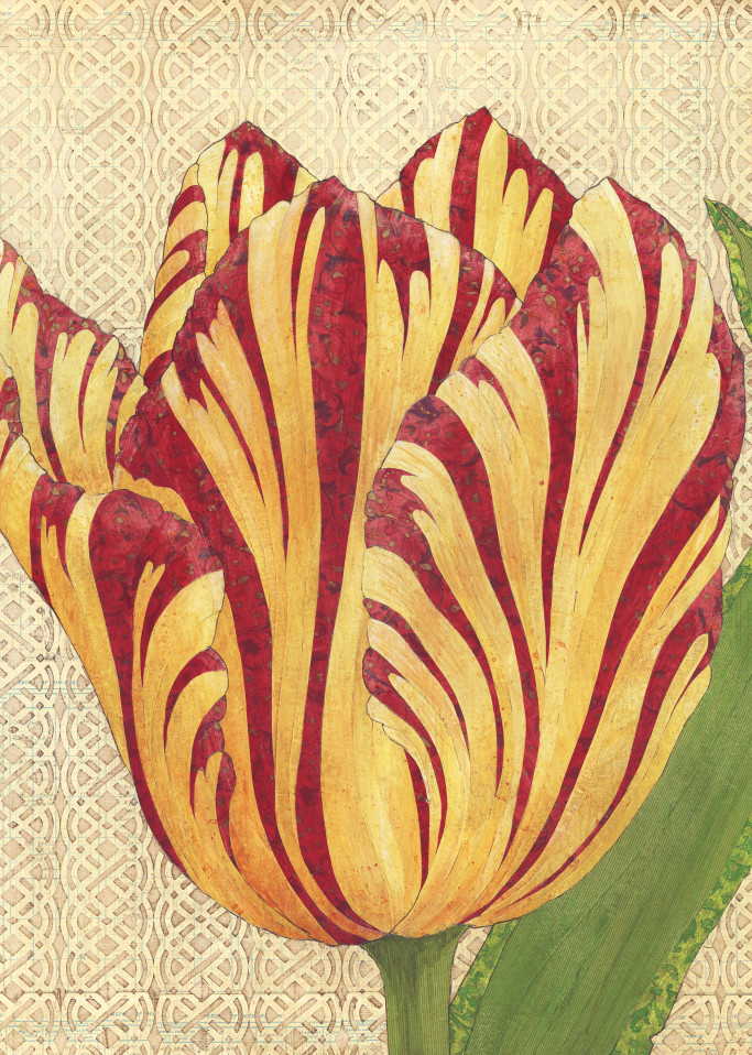 Fire Tulip  Art | Karen Sikie Paper Mosaic Studio