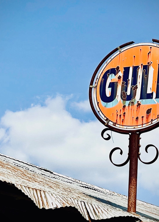 Vintage Gulf Gas Station Sign Photography Art | Vantage Point