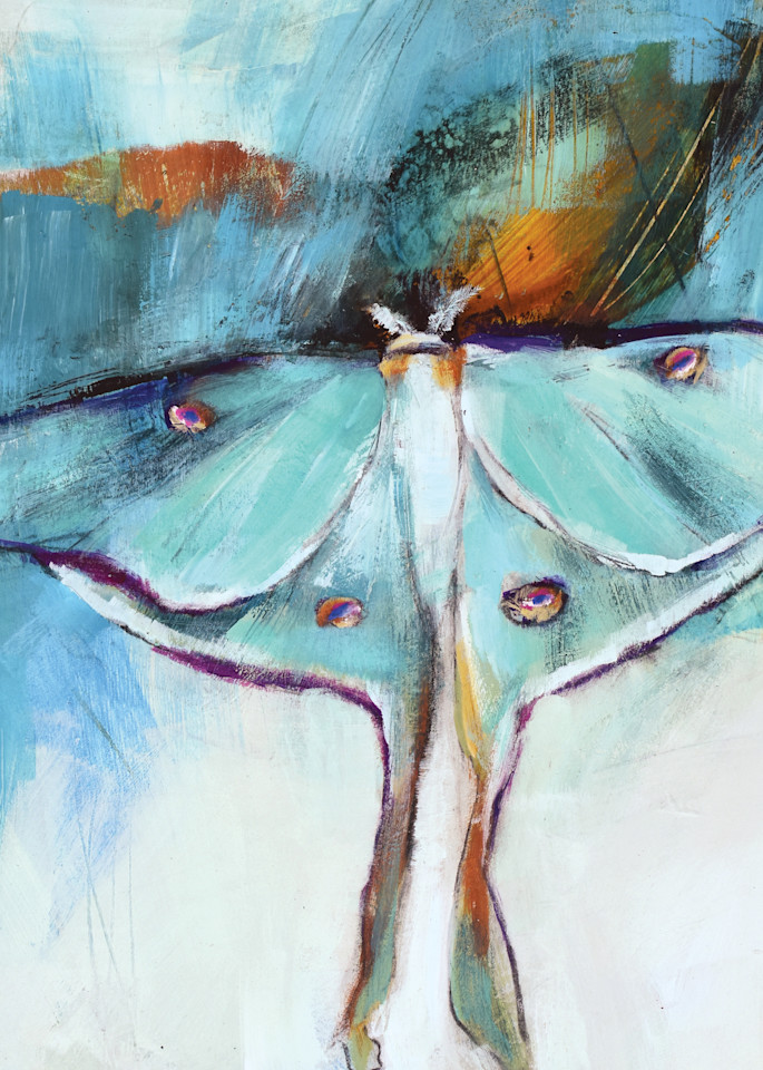 Dreamy luna moth fine art print by Jen Singh