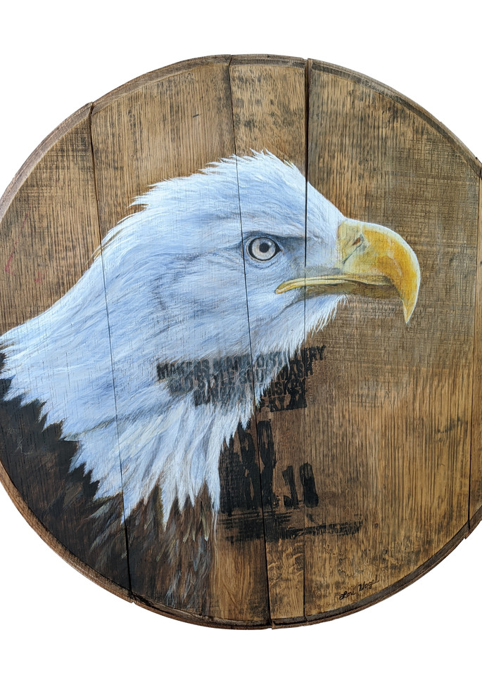 Eagle Bourbon Barrel Art | Lori Vogel Studio