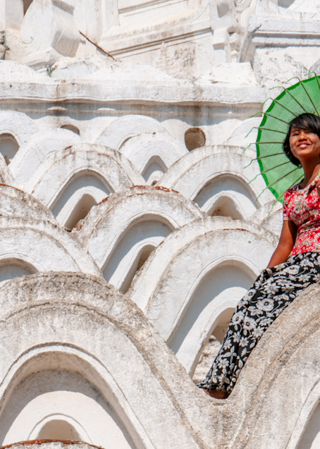 Colorful dress and parasol in Myanmar