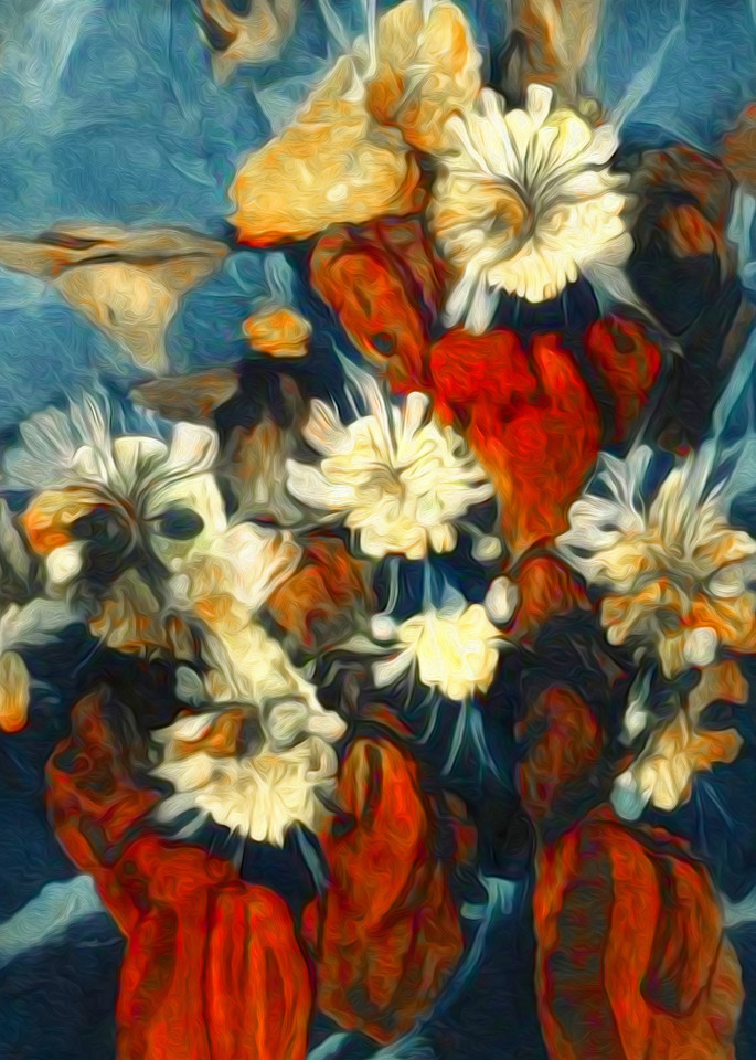 Red Rocks & Chrysanthemums Art | SkotoArt