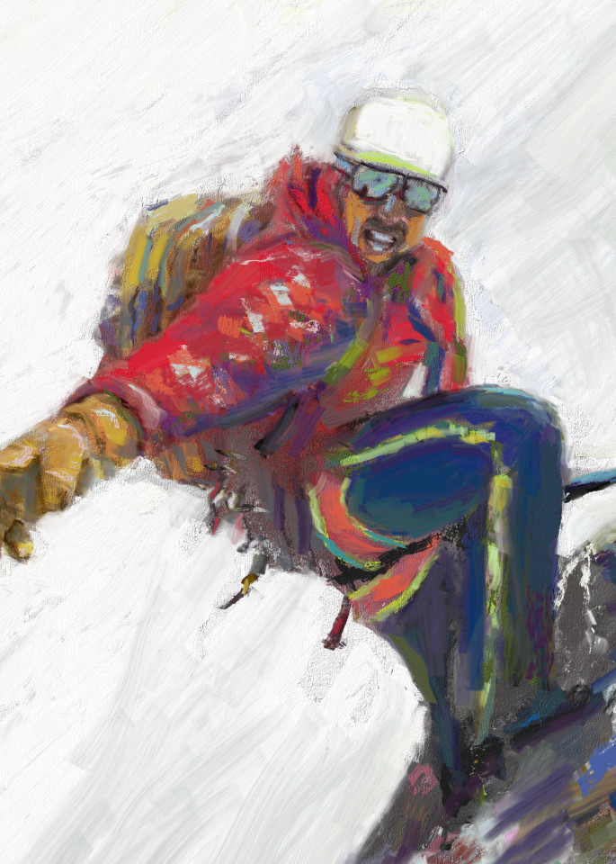 Mountain climbing painting | Sports artist Mark Trubisky | Custom Sports Art