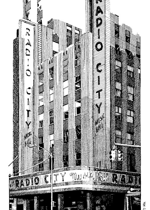 Radio City, Nyc Art | Andre Junget Illustration LLC