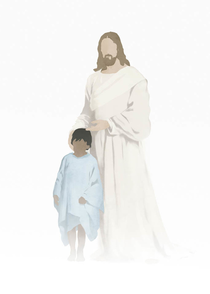 Christ with Boy - Dark Skin Dark Hair