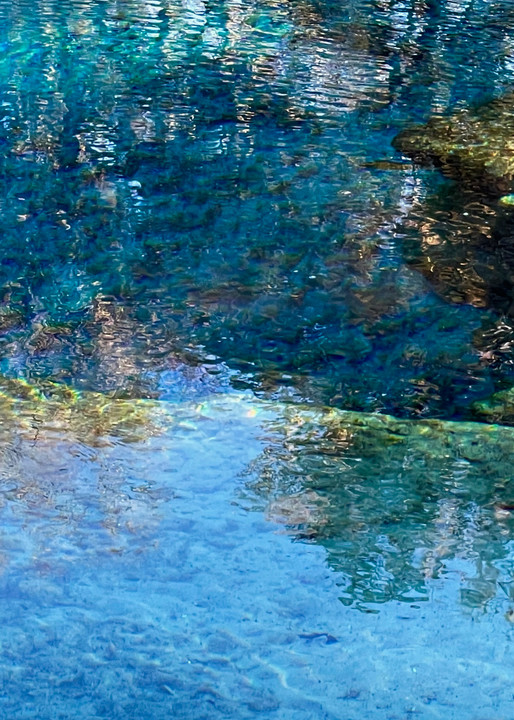 Crystal Blue Pocket by Muffy Clark Gill focuses on the depths of the springhead at Gilchrist Blue Springs State Park in Florida. 