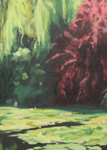 Red Tree In Monet S Garden Art | Helen Vaughn Fine Art