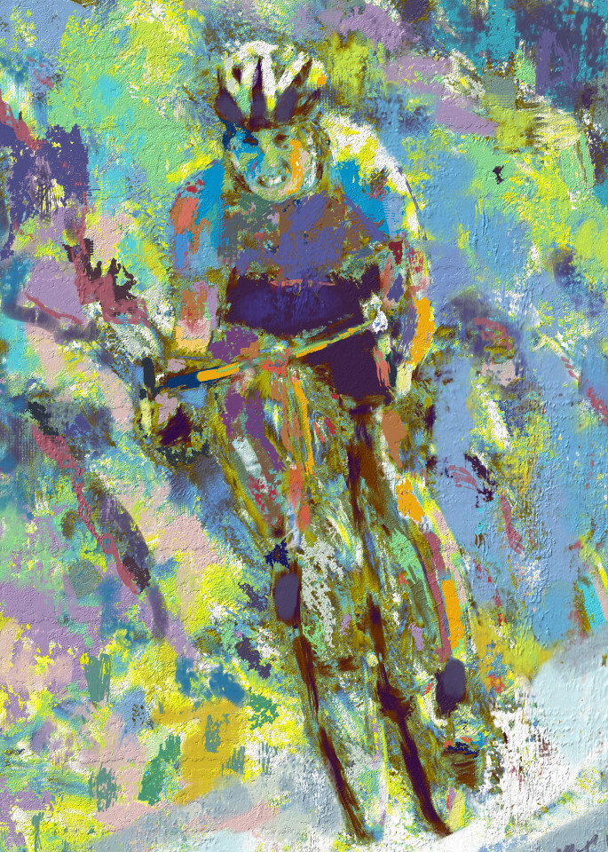 Tour de France Cyclist Painting | Sports artist Mark Trubisky | Custom Sports Art.