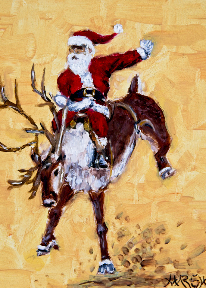 Reindeer Bronc Riding Fine Art Prints
