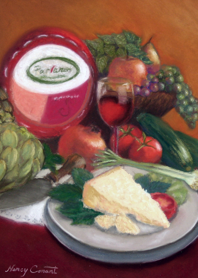 ABBONDANZA  by Nancy Conant a painting of good food