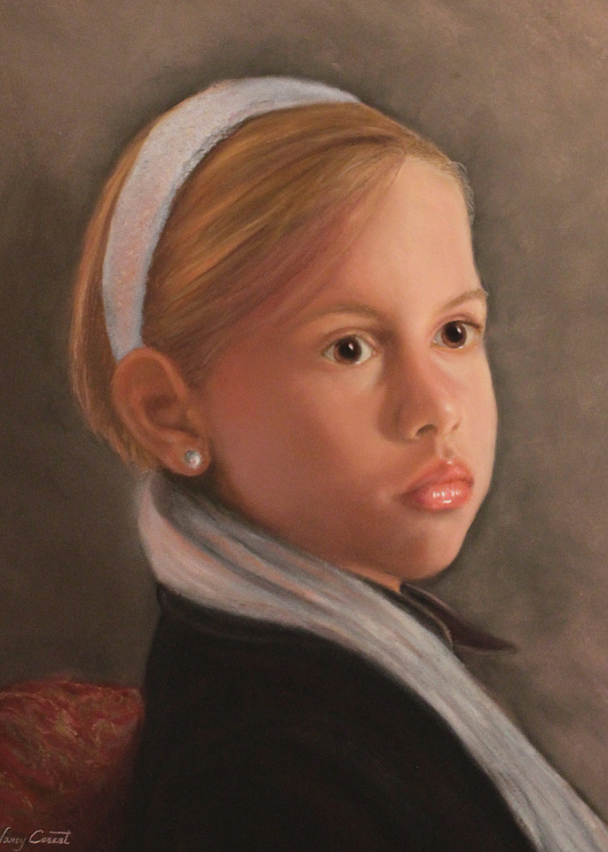 Girl With The Silver Sash by Nancy Conant is a girl wearing scarf