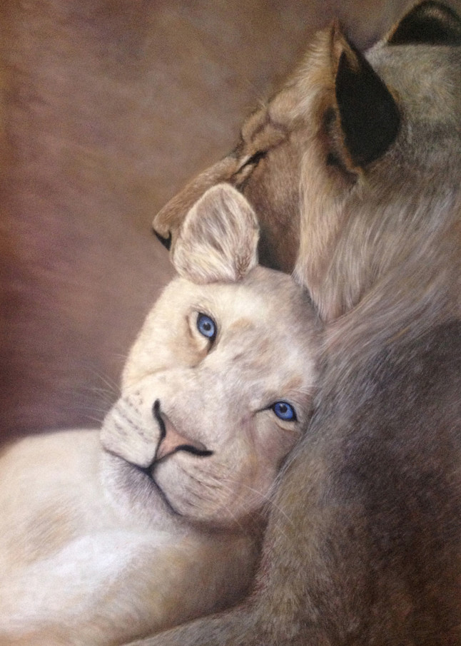 Leaning on Her Beloved, by Nancy Conant, is all about lion love!