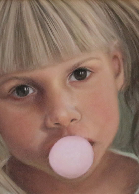 girl blowing bubble gum, Meggie Boop by Nancy Conant