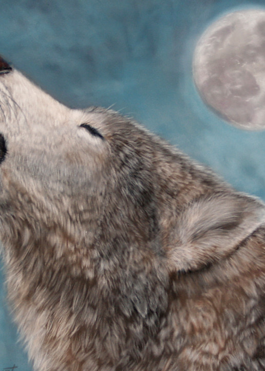 Wolf painting, Moon Song by Nancy Conant