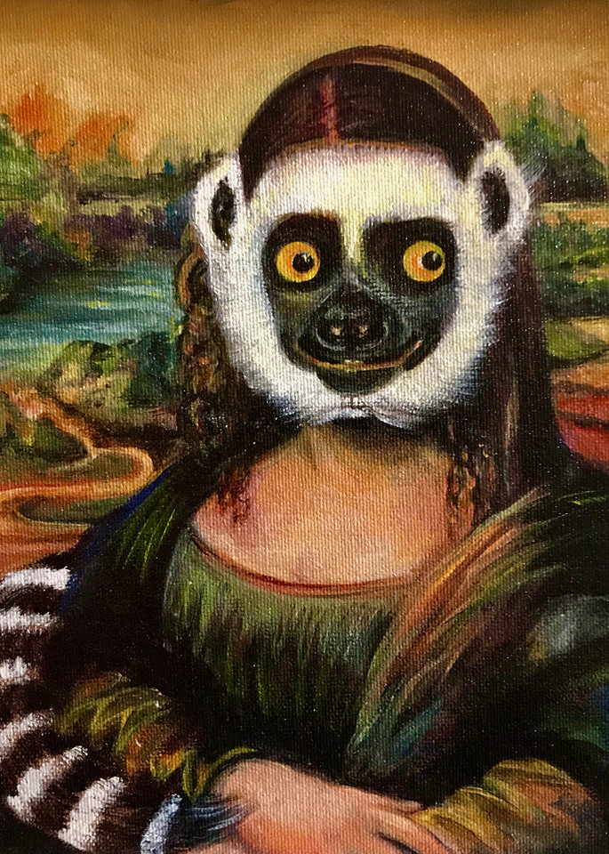 Mona Lemur Close Up Art | nancy iannitelli studio