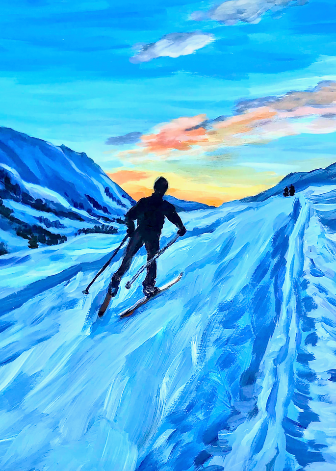 Cross country ski Alaska art print