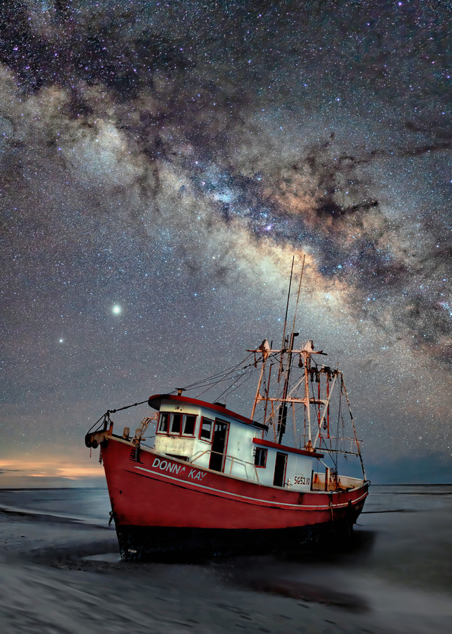 The Milky Way Keeping Watch O'er The Shipwreck Donna Kay V    Cape San Blas, Florida Photography Art | Distant Light Studio