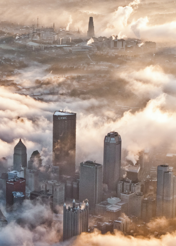 Pittsburgh Fog With Oakland Photography Art | Press1Photos, LLC